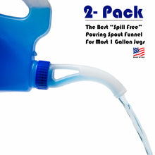 Load image into Gallery viewer, Best Spill Free Funnel for 1-Gallon Refill Jugs - 2 pack No Spill Spouts